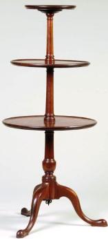 Вращающийся столик из красного дерева в стиле Чиппендейля.