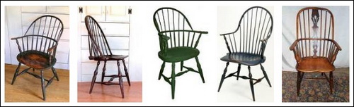 Виндзорский стул состоит из твердого деревянного сидения, на котором закреплены спинка и ножки. Спинка и иногда подлокотники (если есть) сделаны из изогнутых деревянных элементов.