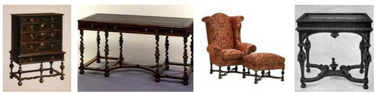 мебель - комод, столы, кресло - стиль Вильгельм и Анна