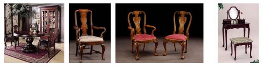 мебель - столы и стулья в стиле Королевы Анны