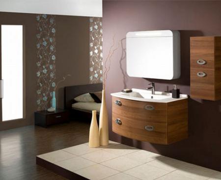 Уютный коричневый дизайн ванной  - Ванная комната дизайн фото фото