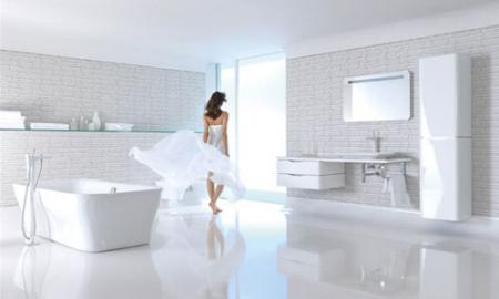 Белоснежный дизайн большой ванной комнаты - Ванная комната дизайн фото фото