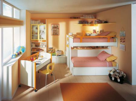 Дизайн детской комнаты с двухярусной кроватью - Дизайн комнаты для подростка, мебель фото фото