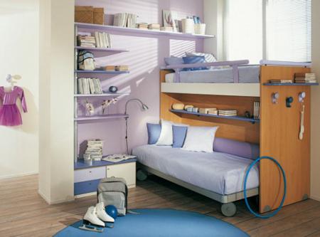Детский уголок с двухярусной кроватью - Мебель для детской комнаты фото