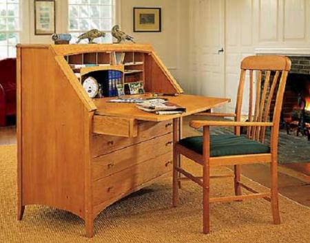 Деревянный кабинет с выдвижными ящиками внизу - Мебель для кабинета фото
