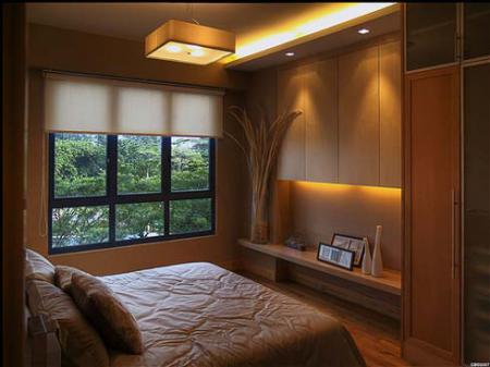 Небольшая спальня в бежевых тонах - Дизайн интерьера спальни и мебель фото