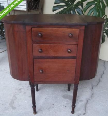Старинный/Антикварный швейный шкафчик из красного дерева в стиле Марты Вашингтон