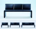 Мягкая мебель - Кожный диван-скамья от Wittmann  - скамья Корсо дизайнера - красота в простоте